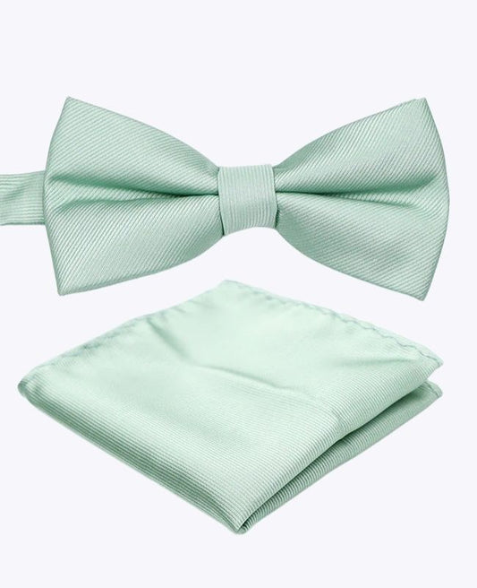 Noeud Papillon + Pochette de Costume Vert n°1 Homme en Polyester «Lucien»