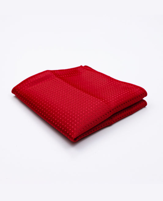Pochette de Costume Rouge n°1 à Pois en Polyester «Louis»