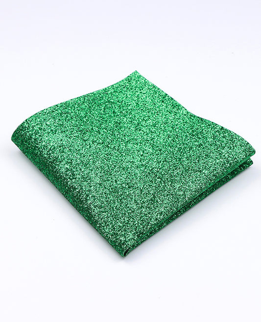 Pochette de Costume à Paillette Vert n°1 en Polyester «Olive»