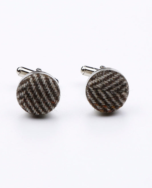 Boutons de Manchette Tartan Gris n°1 en Laine | Norbert - Unipap's