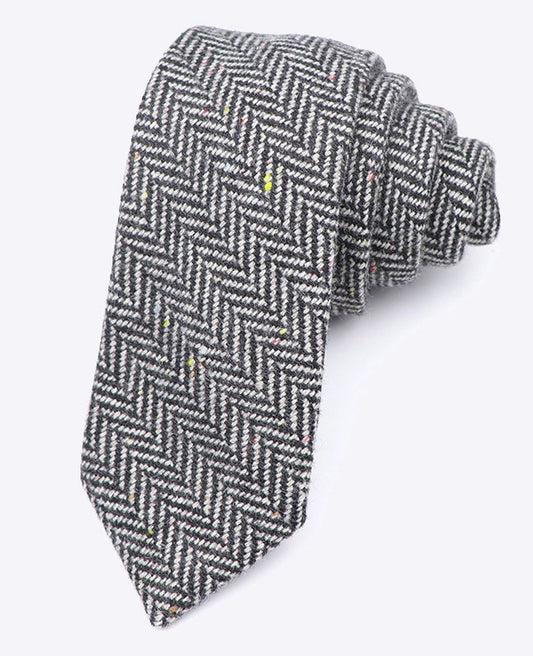 Cravate Tartan Gris n°1 Homme en Laine | Norbert - Unipap's