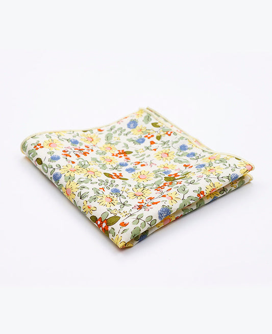 Pochette de Costume Liberty Blanc n°5 en Coton | Charles - Unipap's
