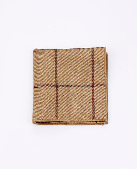 Pochette de Costume Tartan Marron n°1 en Laine | Nobert - Unipap's