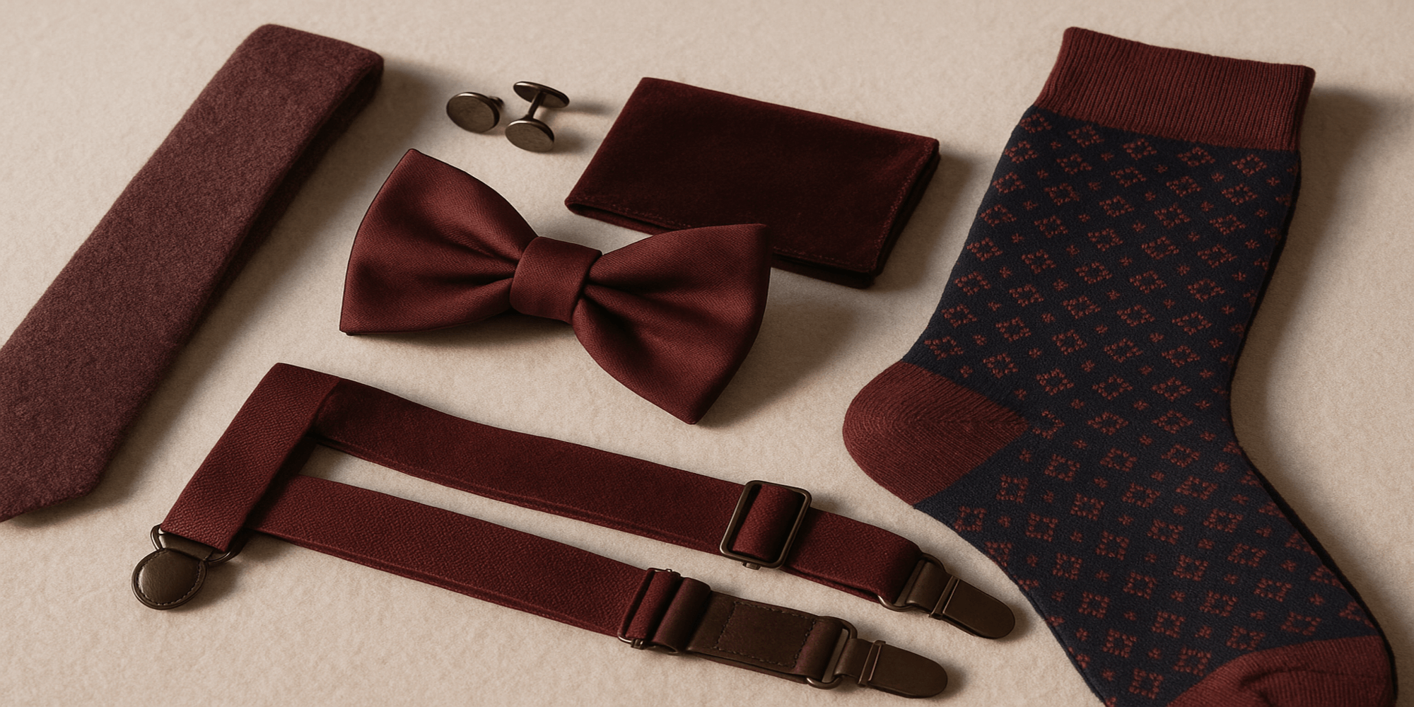 Pourquoi les accessoires de costume bordeaux sont-ils parfaits pour l’hiver ? Billede