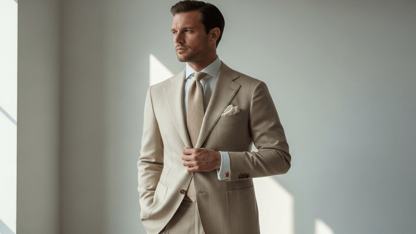 Quelle cravate porter avec un costume beige ? Billede