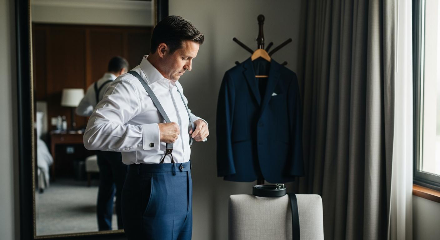 Bretelles homme ou ceinture : que porter avec un costume ? Billede