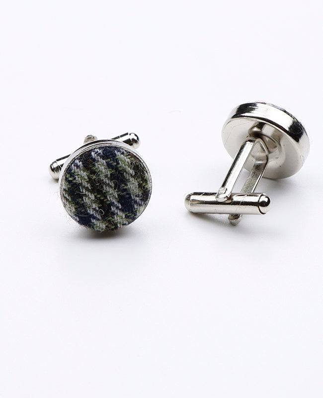 Manchetknapper Tartan Grå nr. 9 i Uld | Nobert - Unipap's