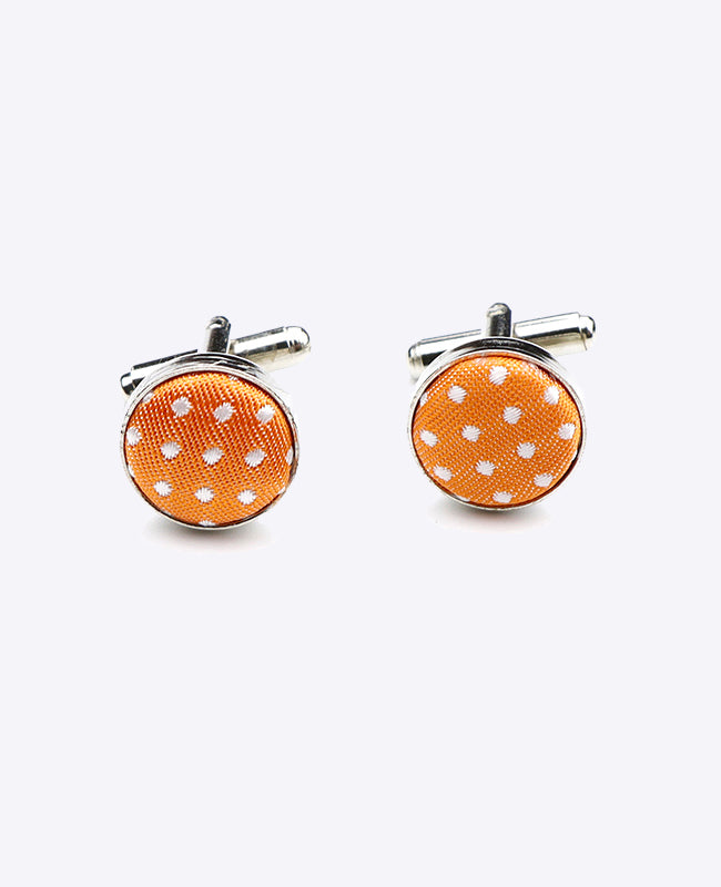 Manchetknapper Orange Med Prikker i Polyester »Louis«
