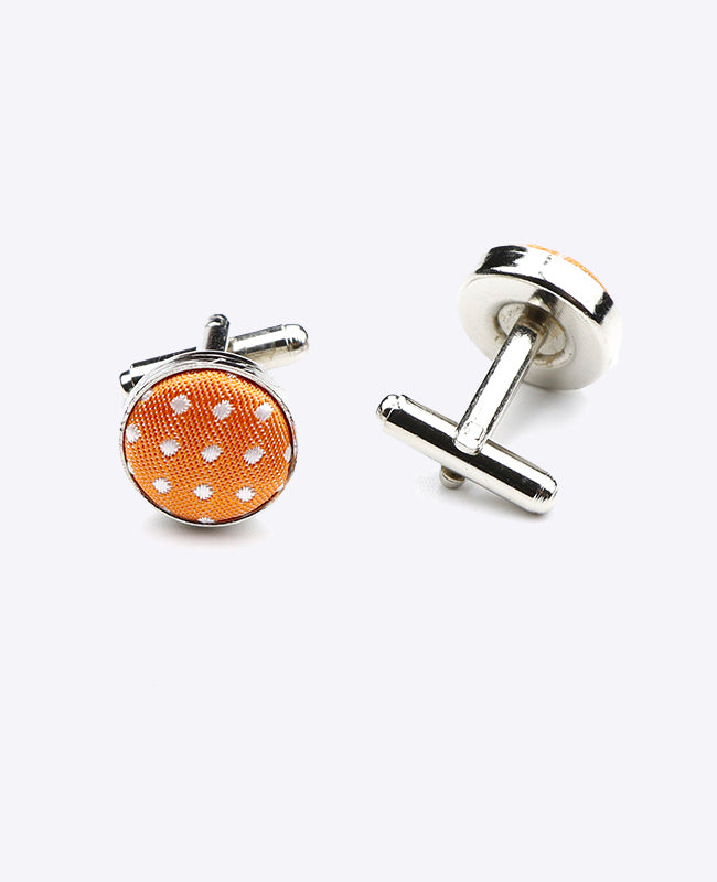 Manchetknapper Orange Med Prikker i Polyester »Louis«