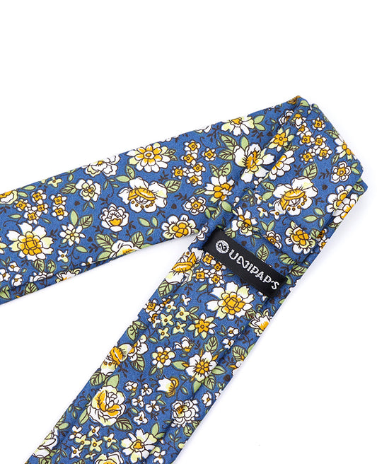 Cravate Liberty Bleu n°1 Homme en Coton «Gaspard»