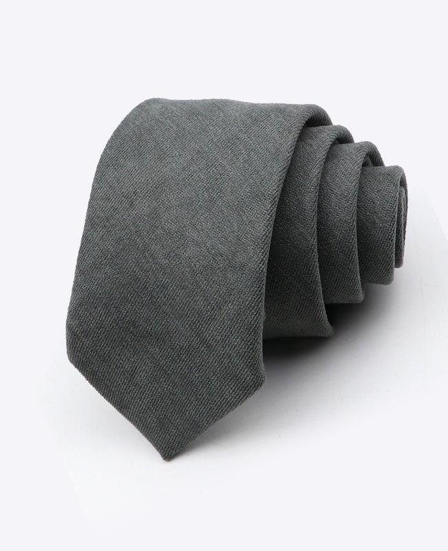 Cravate Gris n°2 Homme en Effet Velours «Simon»