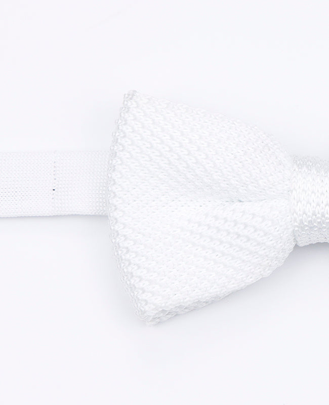 Noeud Papillon Blanc Homme en Tricot «Léon»