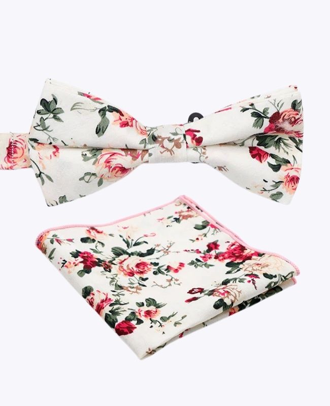 Slips + Lommetørklæde til Jakkesæt Liberty Hvid nr. 6 Herre i Bomuld «Charles»