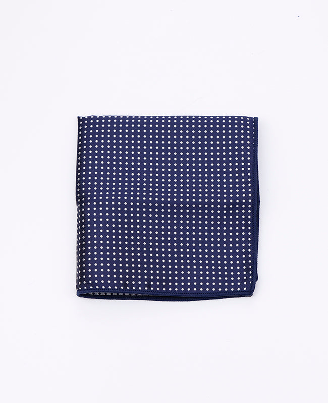 Pochette de Costume Bleu n°1 à Pois en Polyester «Louis»