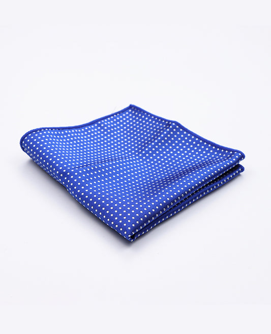 Pochette de Costume Bleu n°5 à Pois en Polyester «Louis»