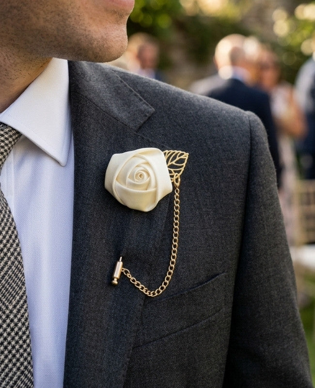 Knaphulsblomst Blomst Beige Herre »Alfred«