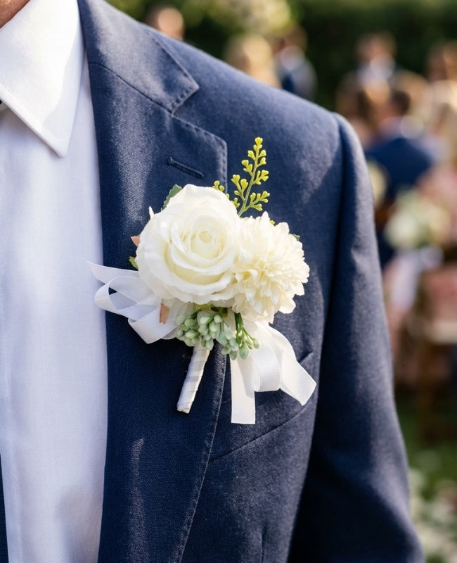 Knaphulsblomst Hvid Herre »Valentin«