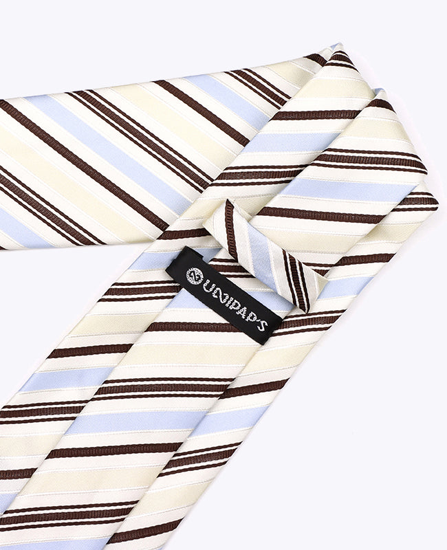 Slips Hvid Stribet Herre i Polyester »Edmond«