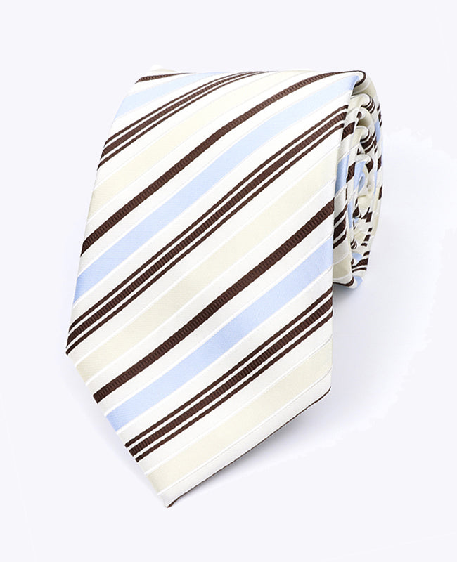 Slips Hvid Stribet Herre i Polyester »Edmond«