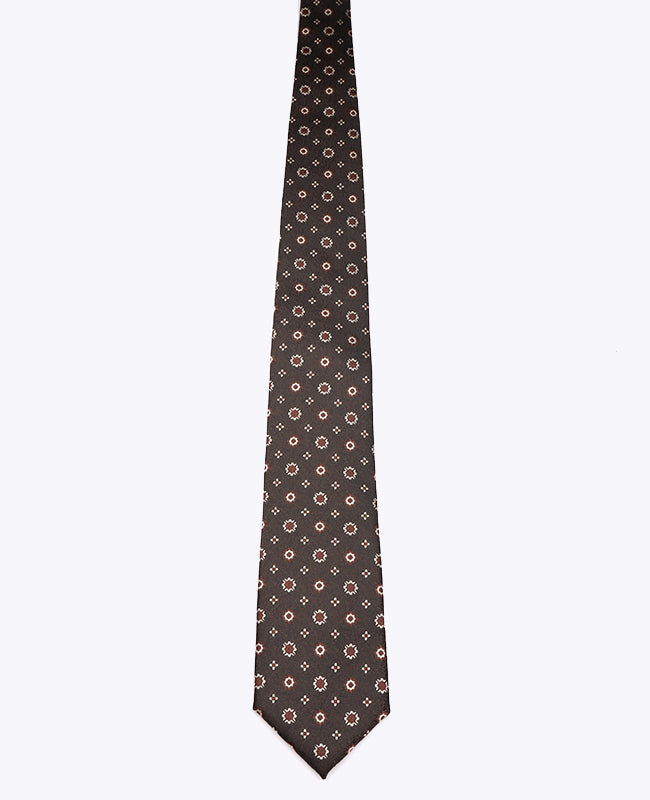 Slips Brun nr. 1 Mønstret Herre i Polyester »Edmond«