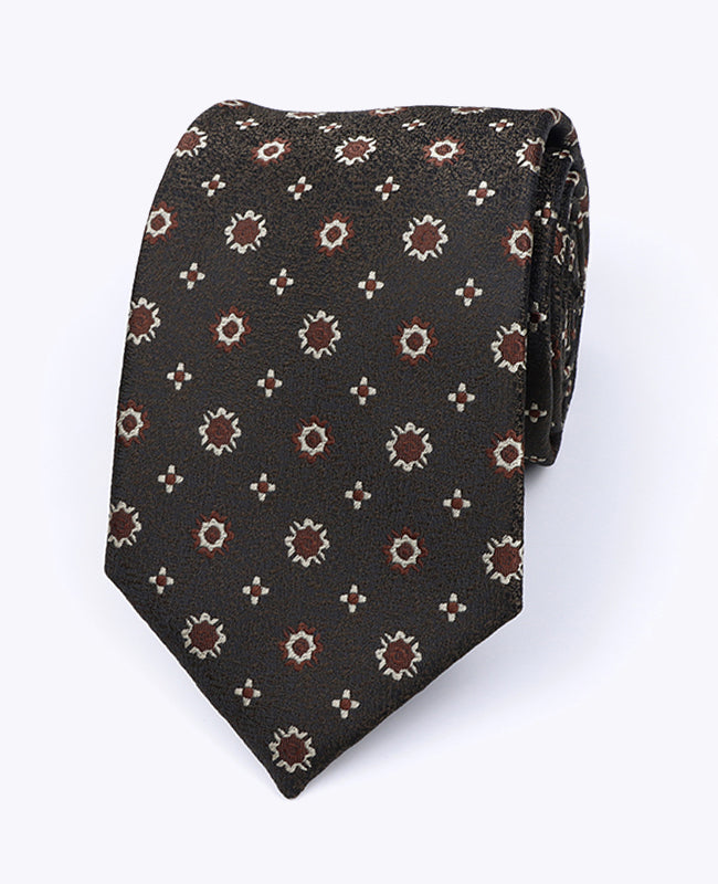 Slips Brun nr. 1 Mønstret Herre i Polyester »Edmond«