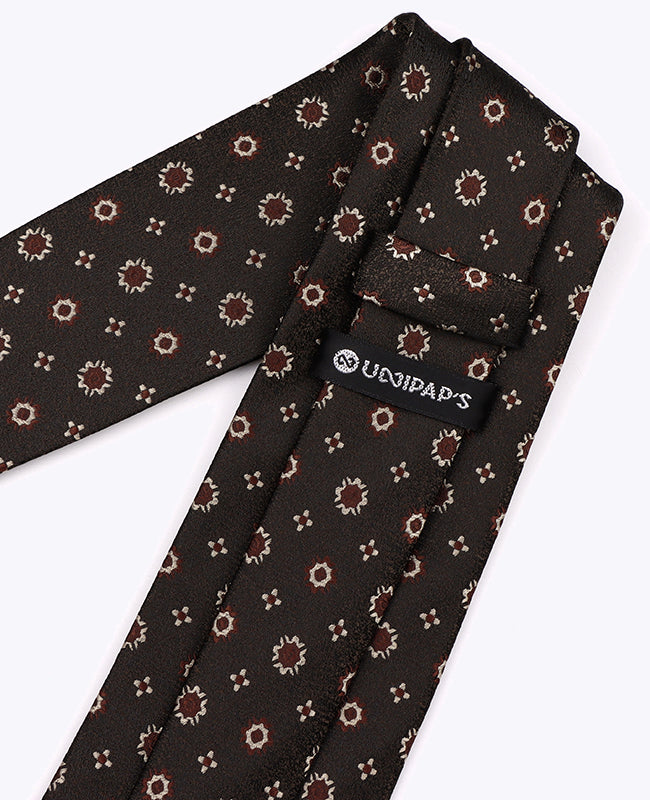 Slips Brun nr. 1 Mønstret Herre i Polyester »Edmond«