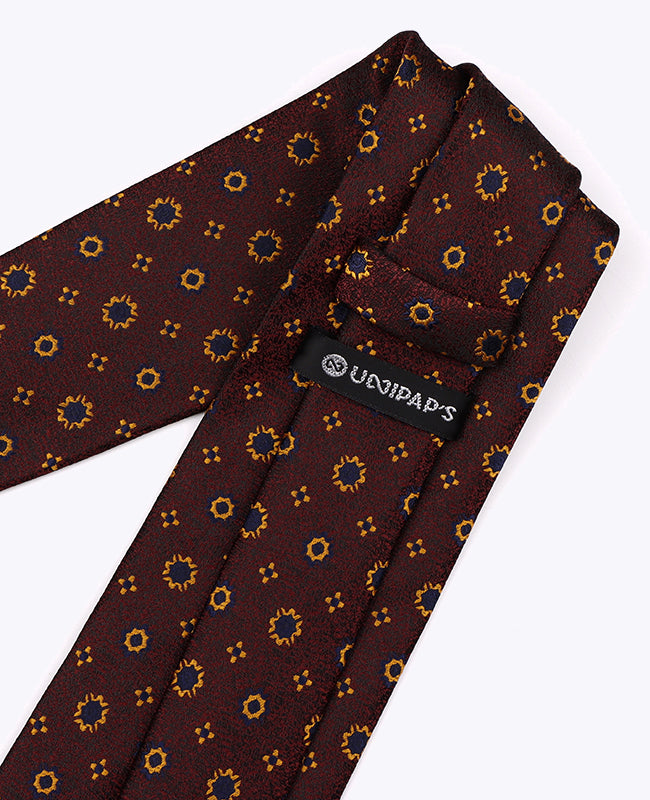 Slips Rød nr. 1 Mønstret Herre i Polyester »Edmond«