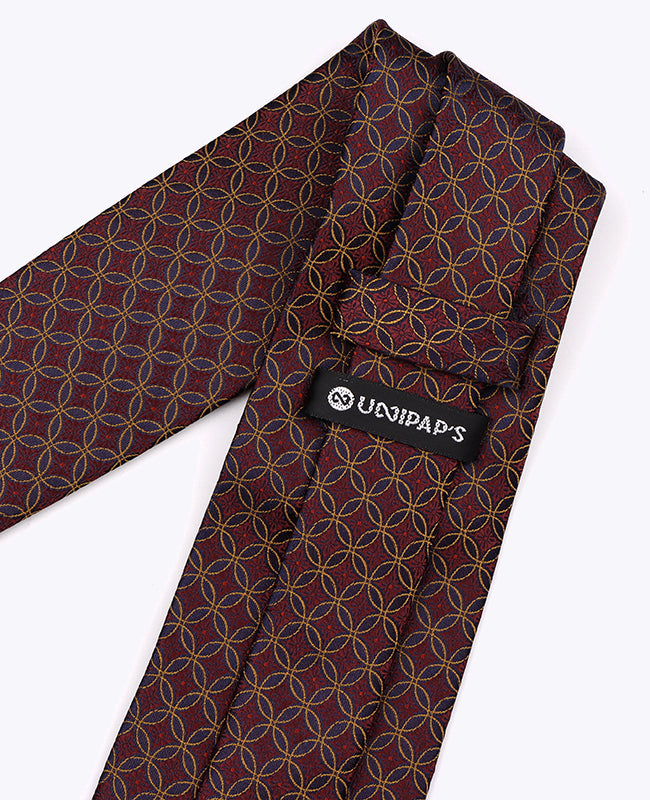 Slips Rød nr. 3 Mønstret Herre i Polyester »Edmond«