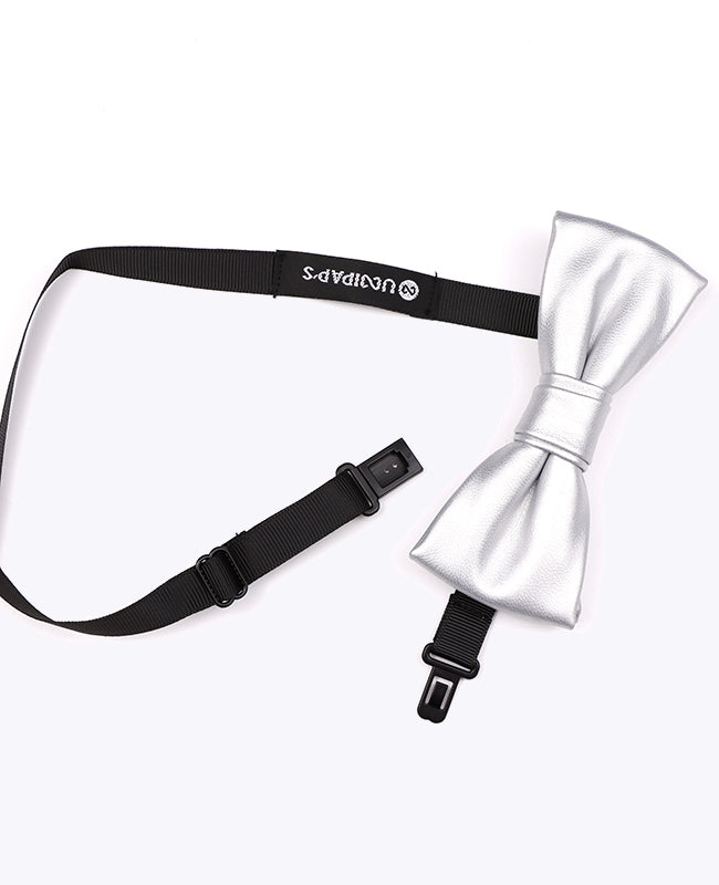 Noeud Papillon Argent Homme en Cuir «Achille»