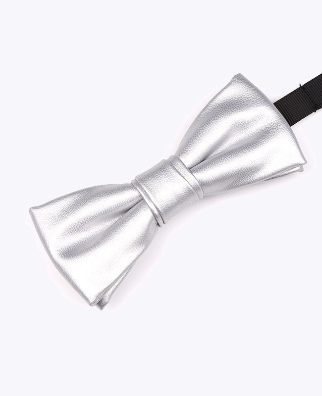 Noeud Papillon Argent Homme en Cuir «Achille»