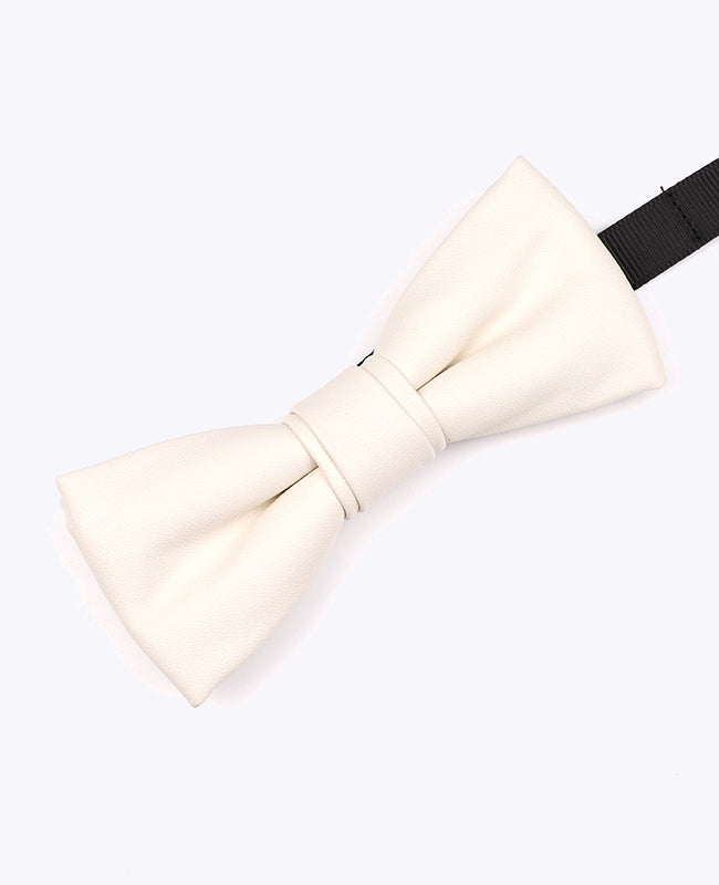Noeud Papillon Blanc Homme en Cuir «Achille»