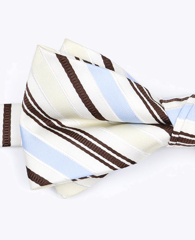 Butterfly Hvid Stribet Herre i Polyester »Edmond«