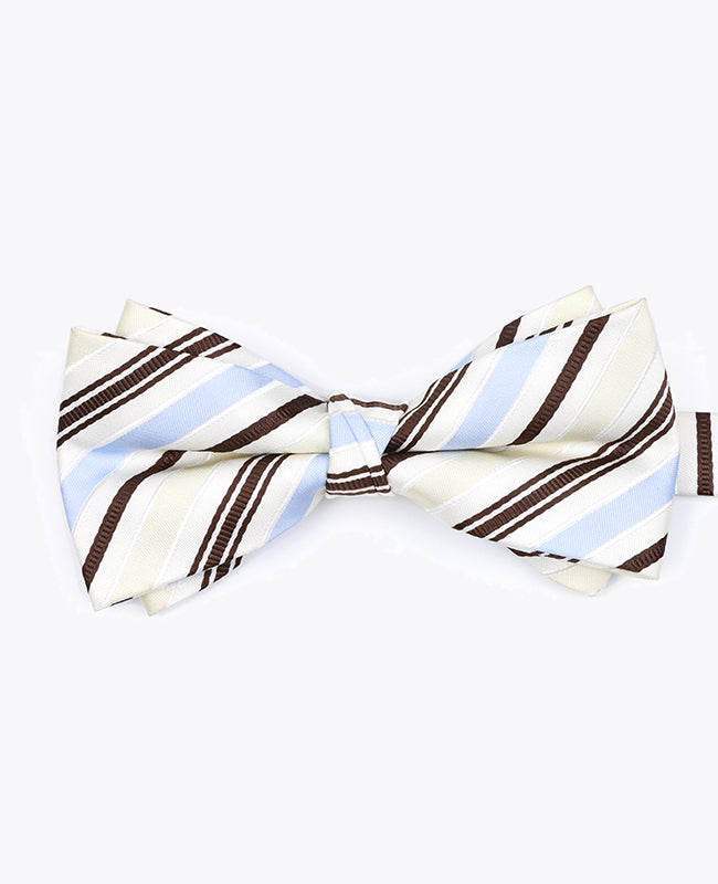 Butterfly Hvid Stribet Herre i Polyester »Edmond«
