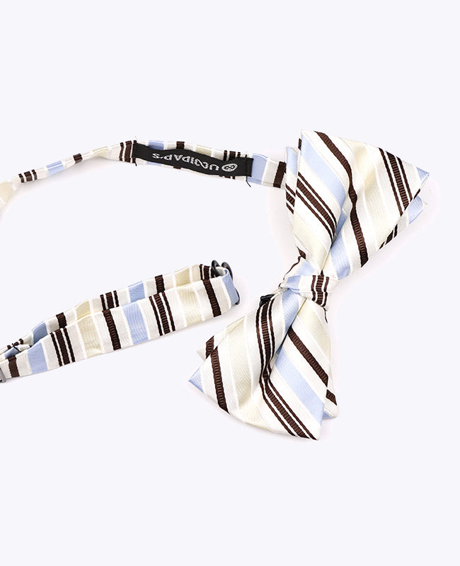 Butterfly Hvid Stribet Herre i Polyester »Edmond«