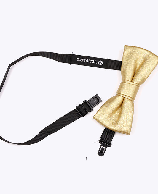 Noeud Papillon Doré Homme en Cuir «Achille»