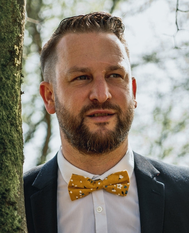 Noeud Papillon Liberty Jaune Homme en Coton «Gaspard»