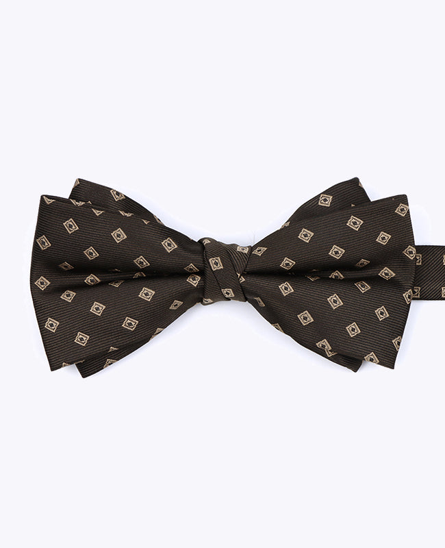 Noeud Papillon Marron n°2 à Motifs Homme en Polyester «Edmond»