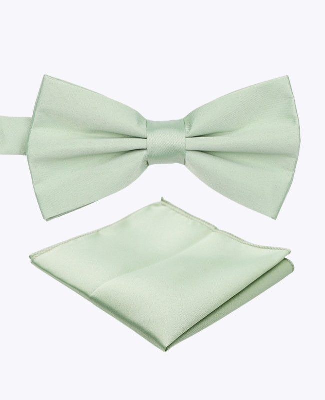 Noeud Papillon + Pochette de Costume Vert n°1 Homme en Polyester «Anatole»