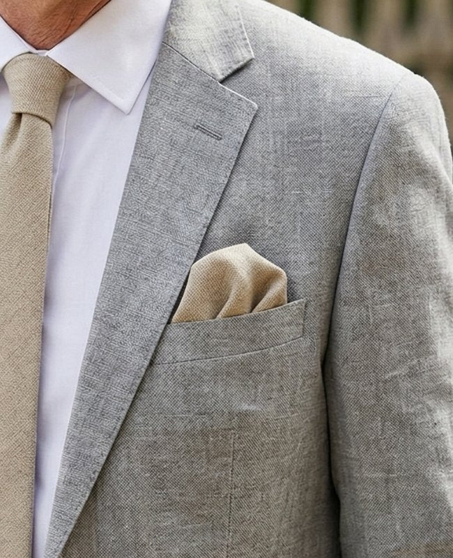 Brystlommetørklæde Beige nr. 2 i Hør »Basile«