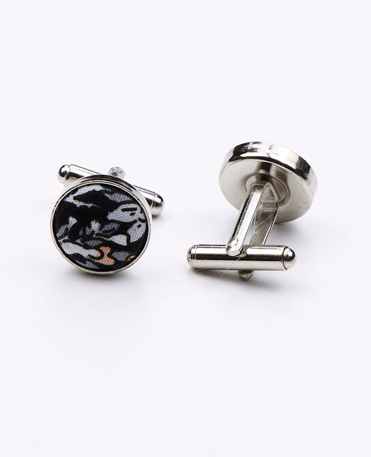 Boutons de Manchette Liberty Noir n°2 en Coton | Gaspard - Unipap's