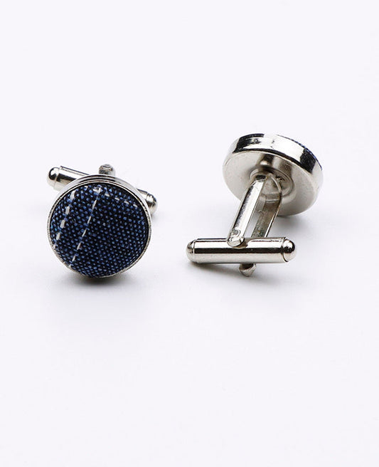 Boutons de Manchette Tartan Bleu en Coton | Marcel - Unipap's
