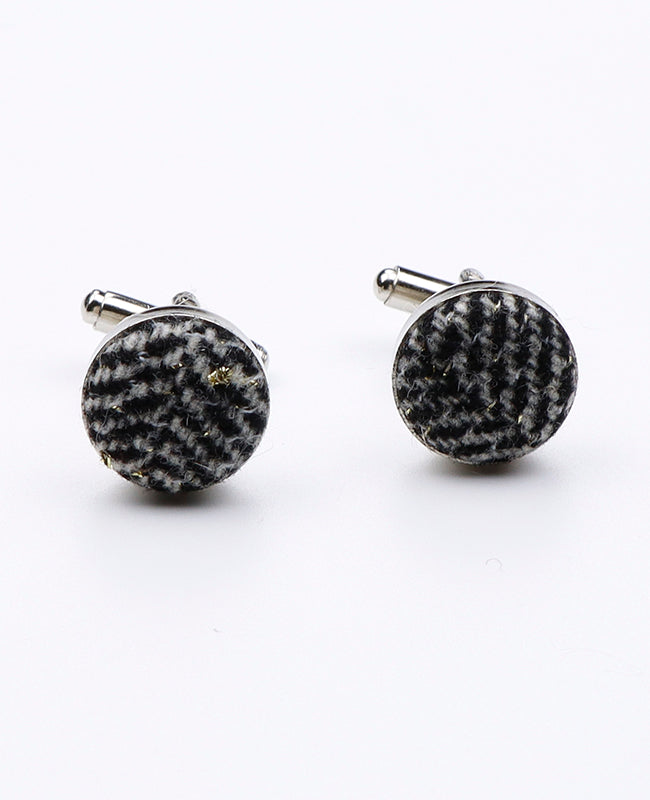 Boutons de Manchette Tartan Gris n°8 en Laine | Norbert - Unipap's