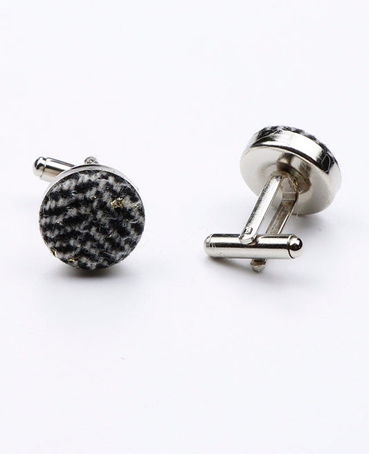 Boutons de Manchette Tartan Gris n°8 en Laine | Norbert - Unipap's