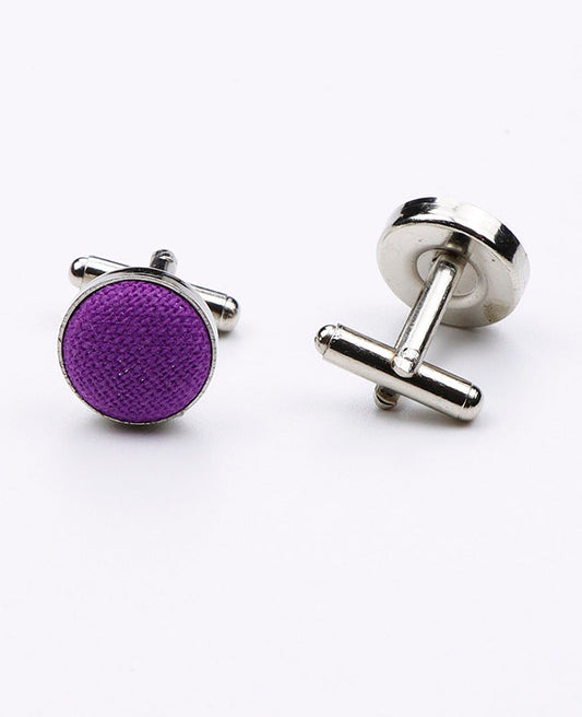 Boutons de Manchette Violet n°2 en Lin | Basile - Unipap's