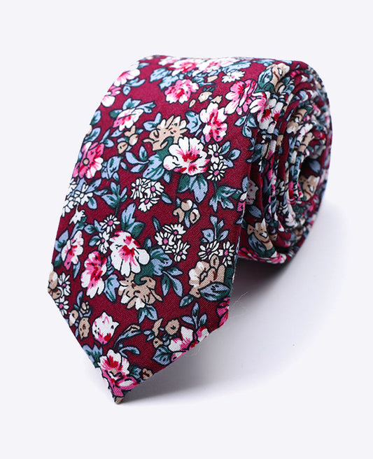 Cravate Liberty Rouge Homme en Coton | Charles - Unipap's