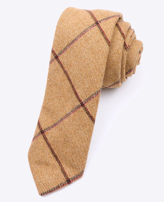 Cravate Tartan Marron n°1 Homme en Laine | Nobert - Unipap's