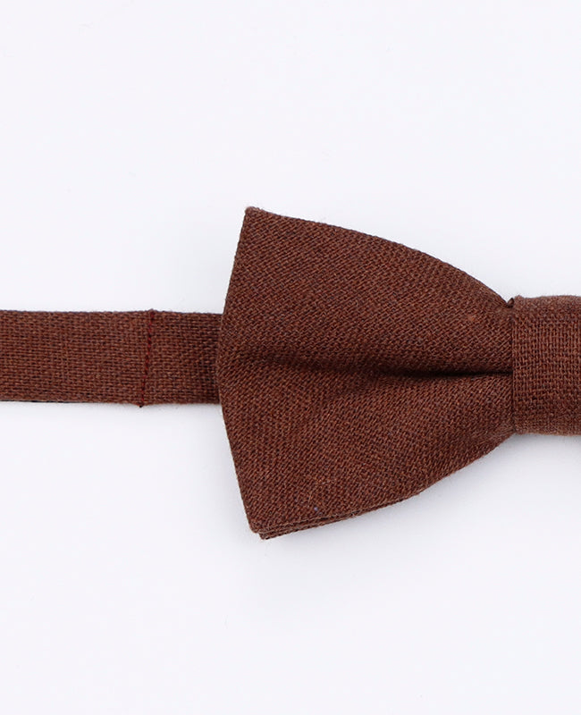 Noeud Papillon Marron n°2 Enfant en Lin | Basile - Unipap's