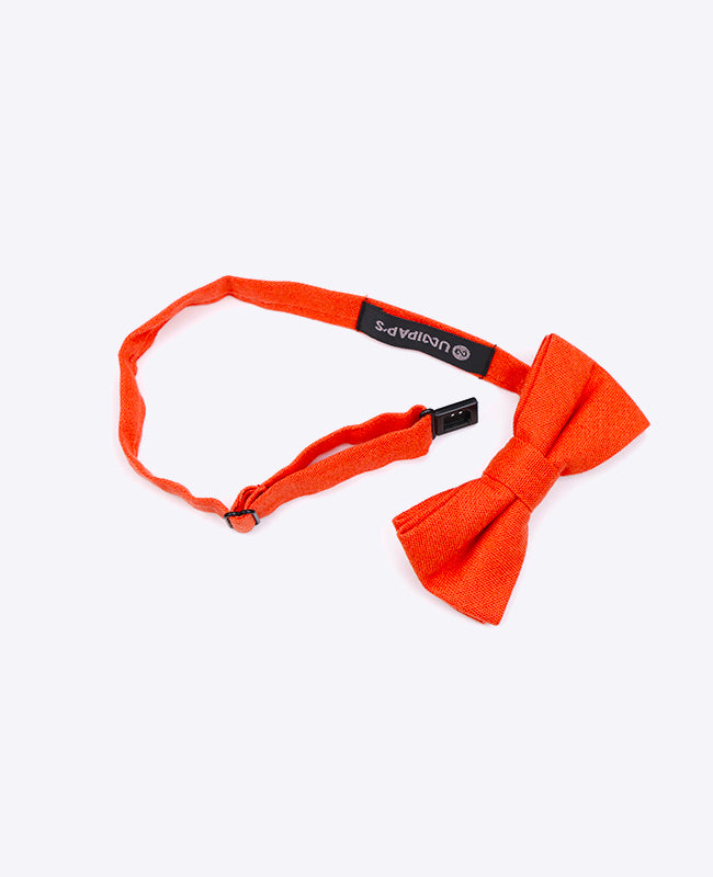 Noeud Papillon Orange n°1 Enfant en Lin