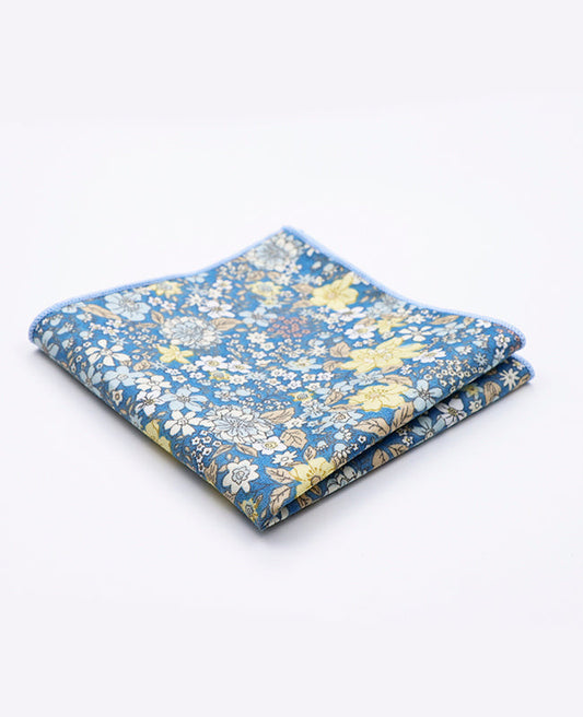 Pochette de Costume Liberty Bleu n°3 en Coton | Gaspard - Unipap's